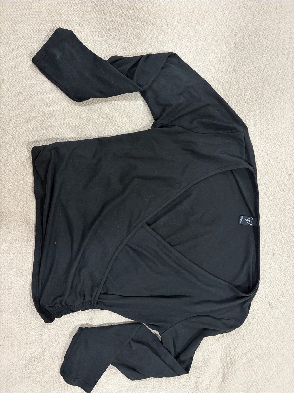 Windsor Black Long Sleeve Wrap Top